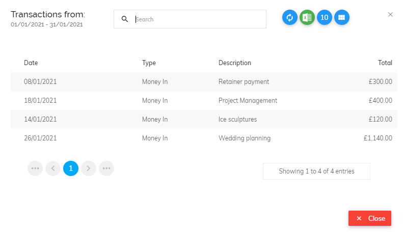 Pandle Update: Search and Export Cash Flow Transactions 2