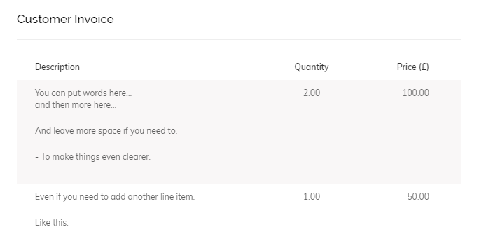 More Detailed Item Descriptions for Quotes and Invoices 3
