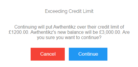 Credit Limit Warnings on Recurring Invoices 3